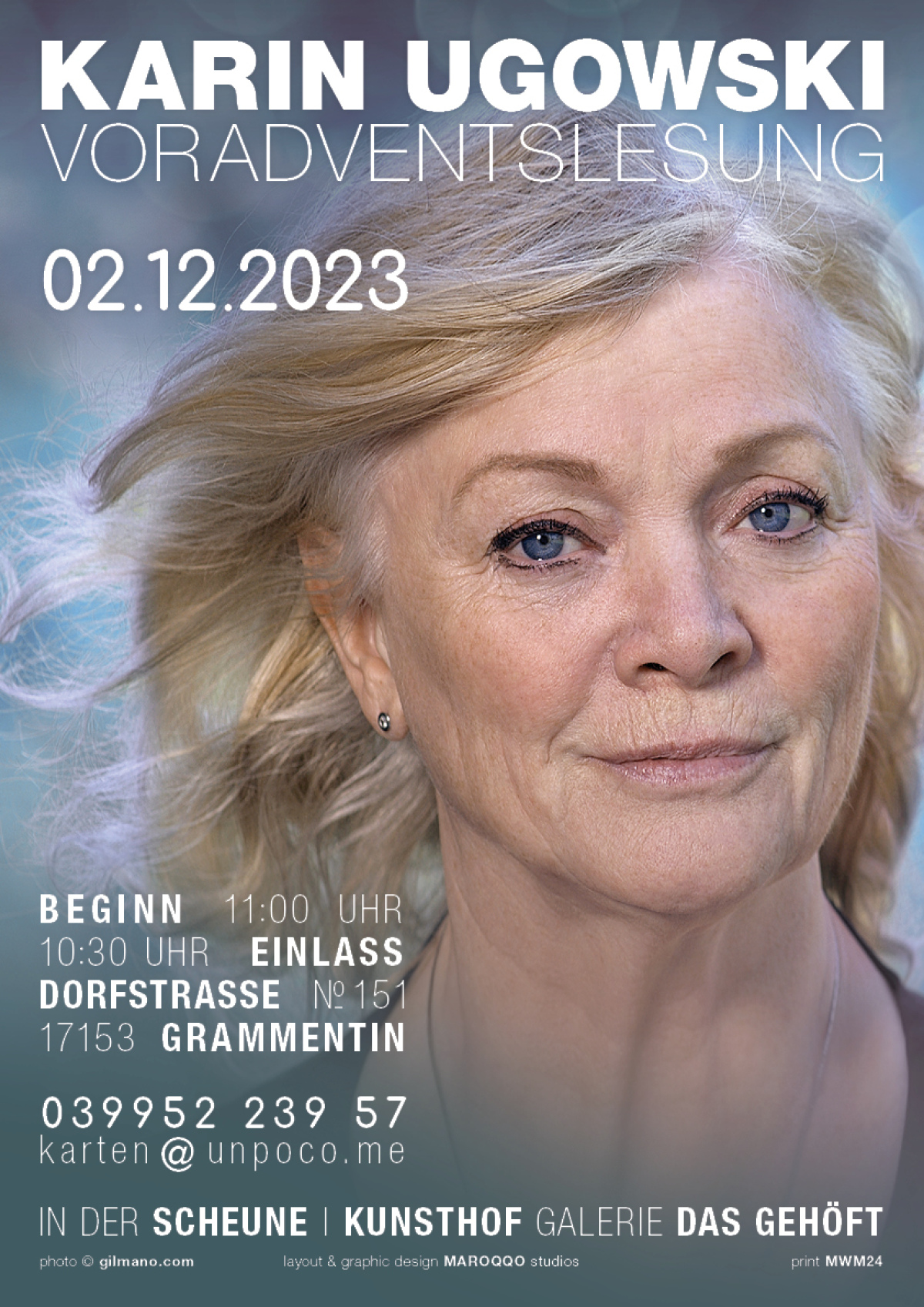 Abbildung von Poster zur Lesung von Karin Ugowski 2023